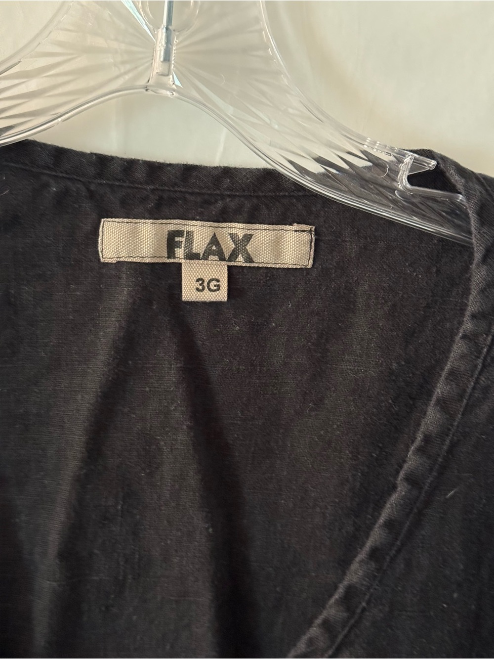 FLAX Women's Short Sleeve Linen Tunic - Black Size 3G/XXXL - Picture 2 of 3